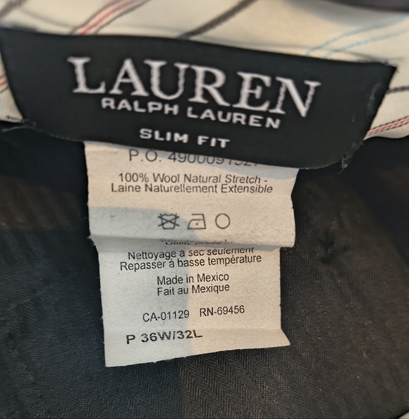 Ralph Lauren Wool Slim Fit Dress Pants - 36W x 32L - Charcoal Gray - Picture 2 of 10